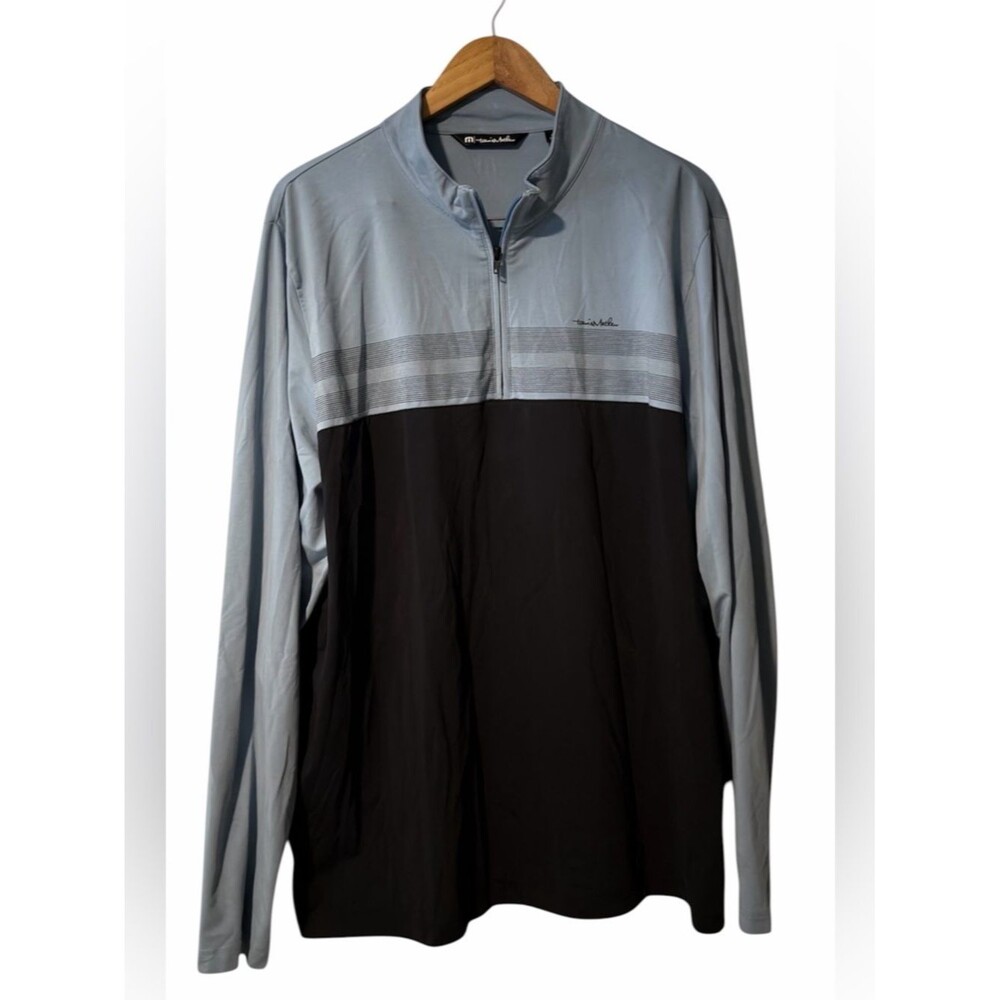 Travis Mathew golf 1/4 zip long sleeve pullover. Size XXL. Gray- Black Color - Picture 3 of 6